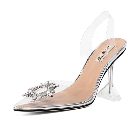 NWOT Party Clear Heels Shoes - Picture 2 of 4